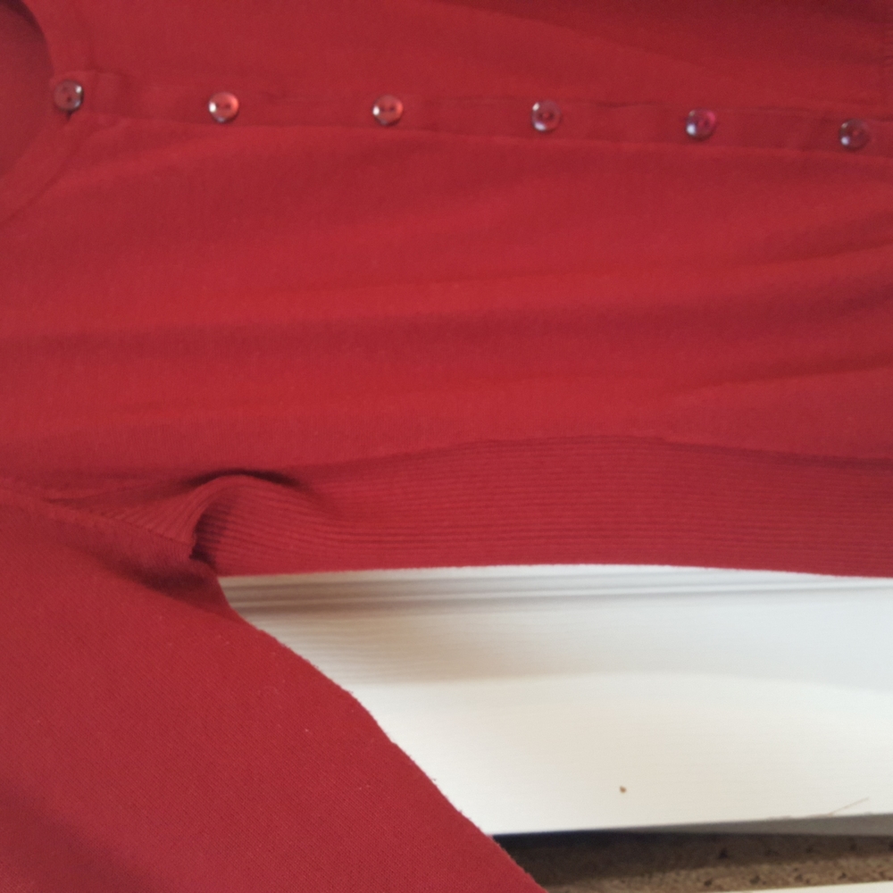 Maurices Red Button Up Sweater - Picture 3 of 4